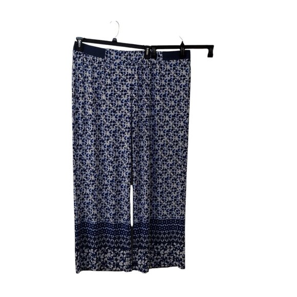 Ruby Rd. Pull on Wide leg Pants, Size 2X, Blue and White - Picture 2 of 5